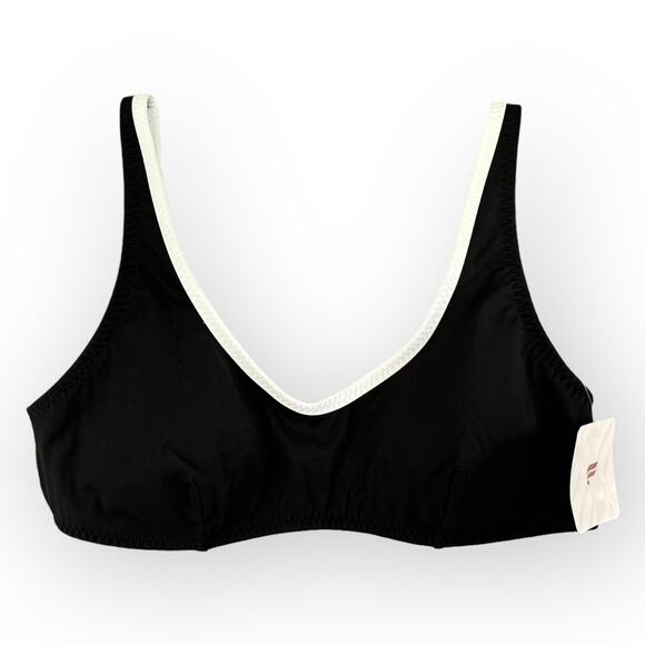 Fabletics Other - Fabletics Black and White Sunset Scoop Swim Bikini Top NWT | L